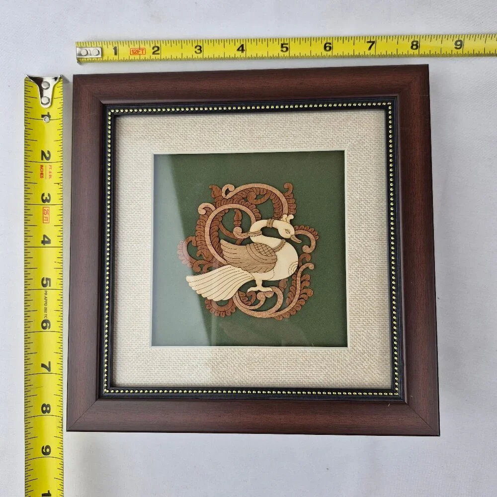 Mini Wooden Swan Laser Cut Framed Picture 8 x 8
